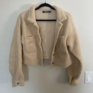Missguided Cropped Sherpa Jacket